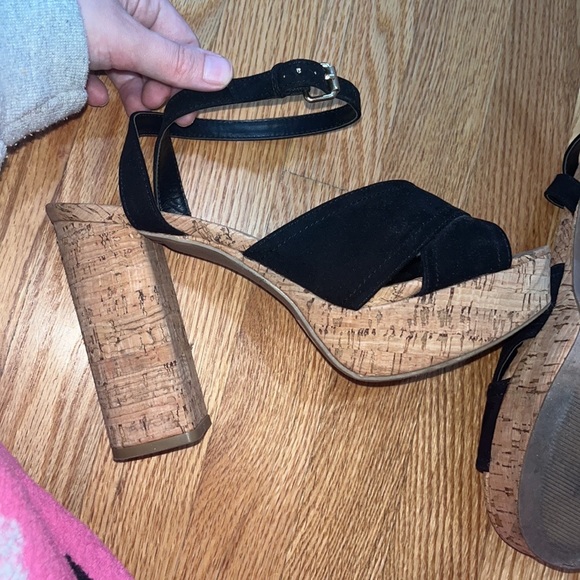 Black Platform Cork Heels - Picture 5 of 5